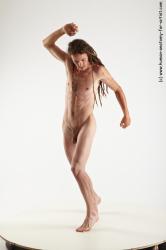 Nude Man White Standing poses - ALL Slim Brown Standing poses - simple Dreadlocks Realistic